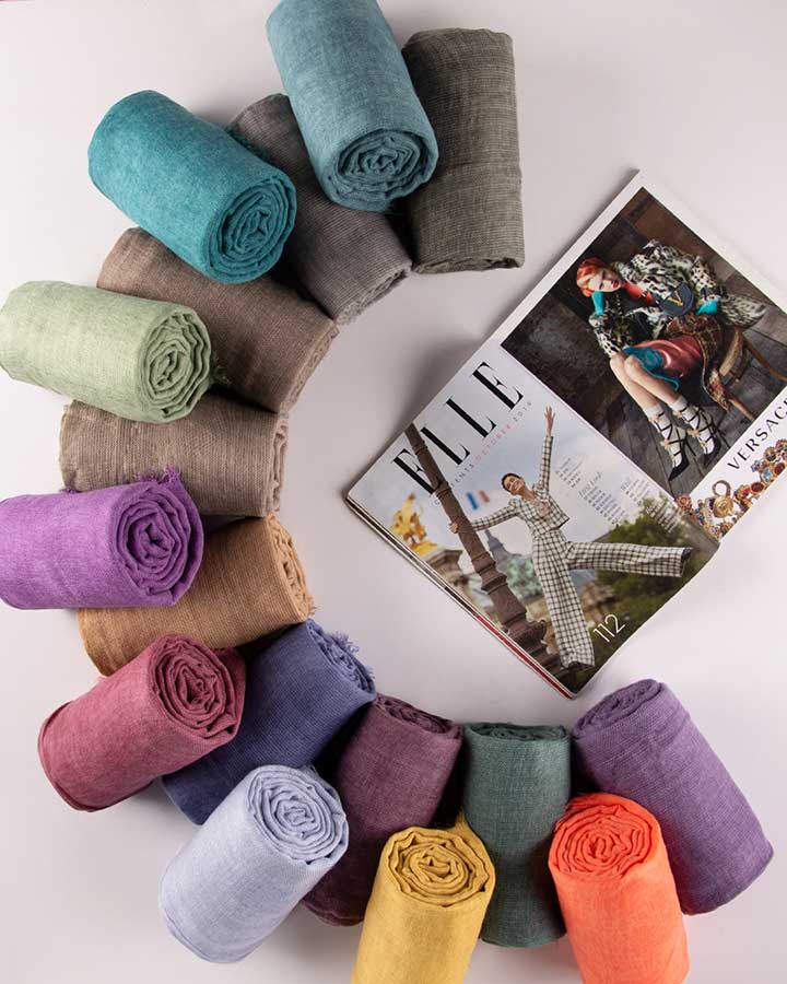 روسری نخی کنفی آلیسا - مدل 7259b متنوع در رنگ